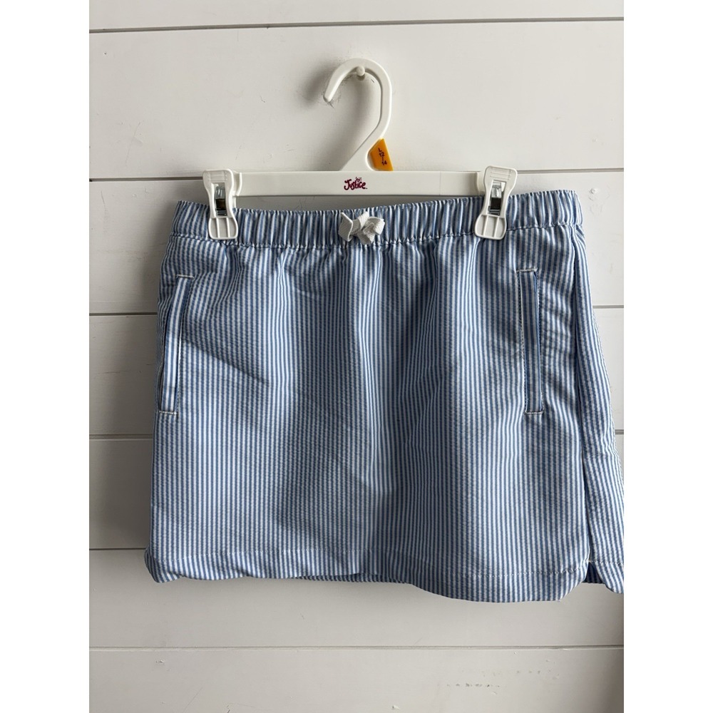 Girl Magellan Outdoors seersucker‎ Fish Gear Skort Blue White Size 12-14 0316
